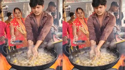 गर्म तेल में हाथ डाल लेता है शख्स