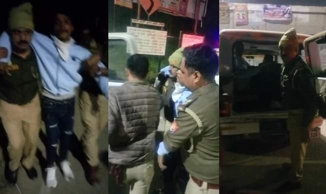 घायल बदमाश को ले जाती पुलिस