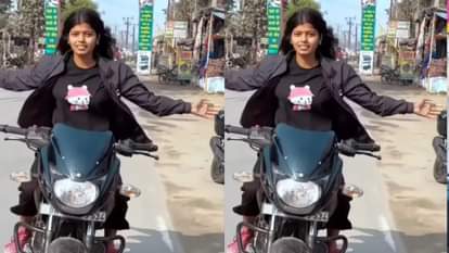 A girl wanted to do a stunt while riding a bike but then the wind gusts proved too much an accident happened