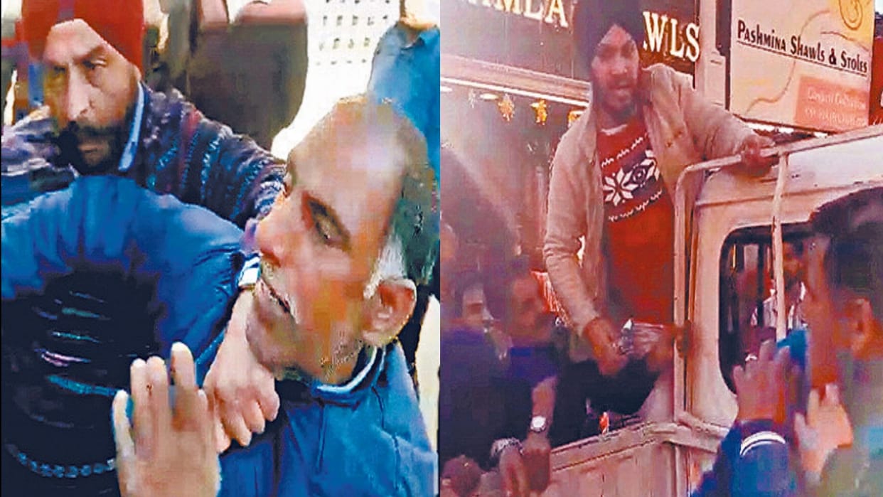 A scuffle broke out with the corporation team that went to remove encroachment on Mall Road