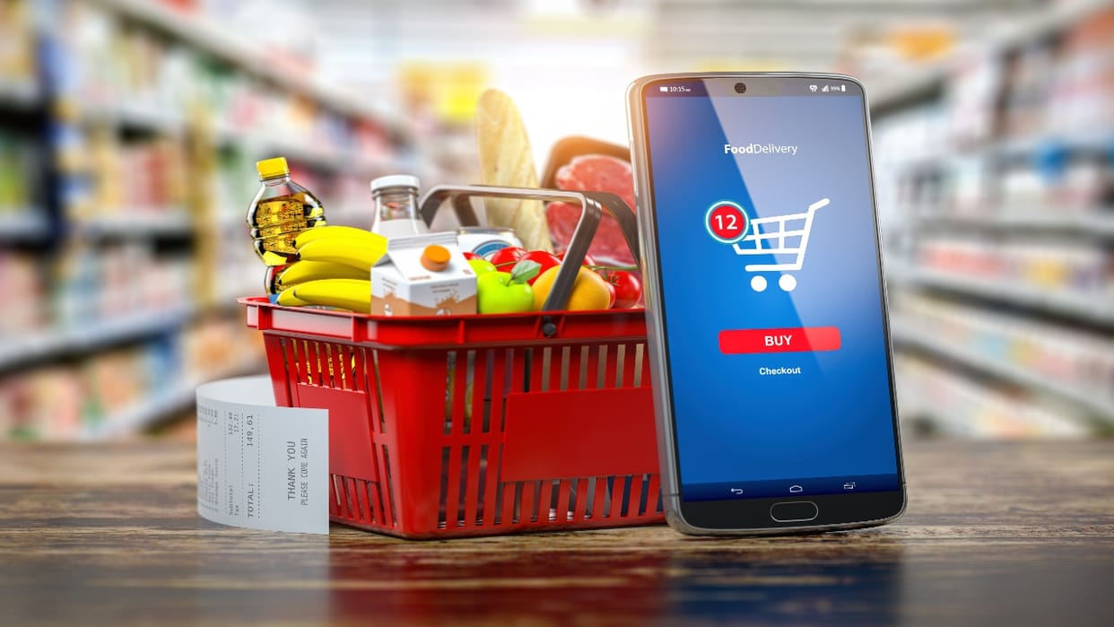 digital market with shop