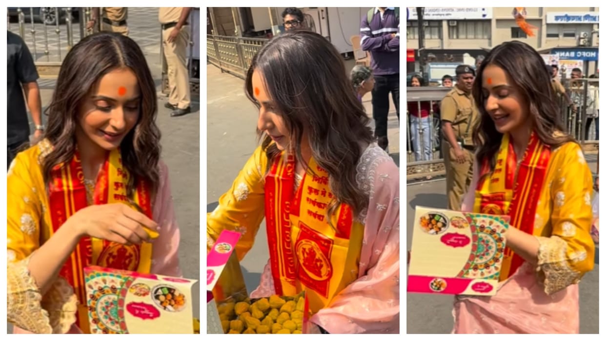 rakul preet Singh visits siddhivinayak temple before release of De De Pyaar De 2