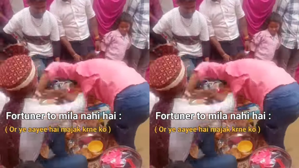Sister in law wanted to feed sweets to brother in law he refused and lifted her in the air and threw her