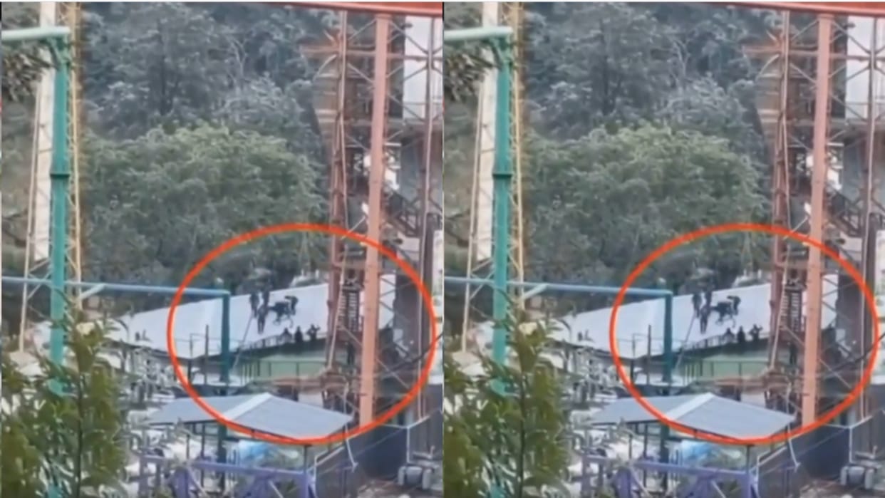 Young man falls from a height of 180 feet the whole game turns into death as soon as the rope breaks