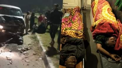 A car and a tempo collided head-on, killing a woman and a young man