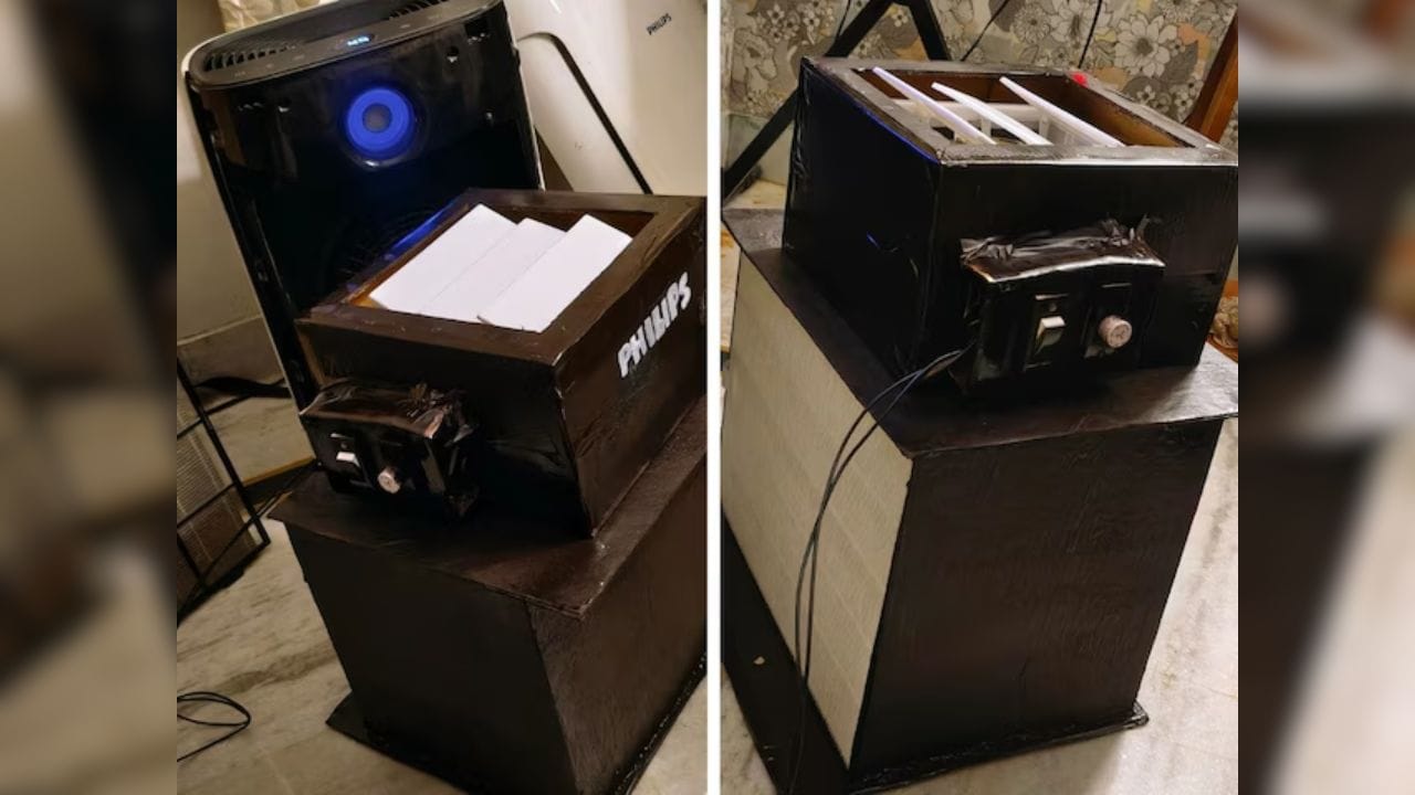 delhi man builds air purifier for rs 2000 viral jugaad aqi drop