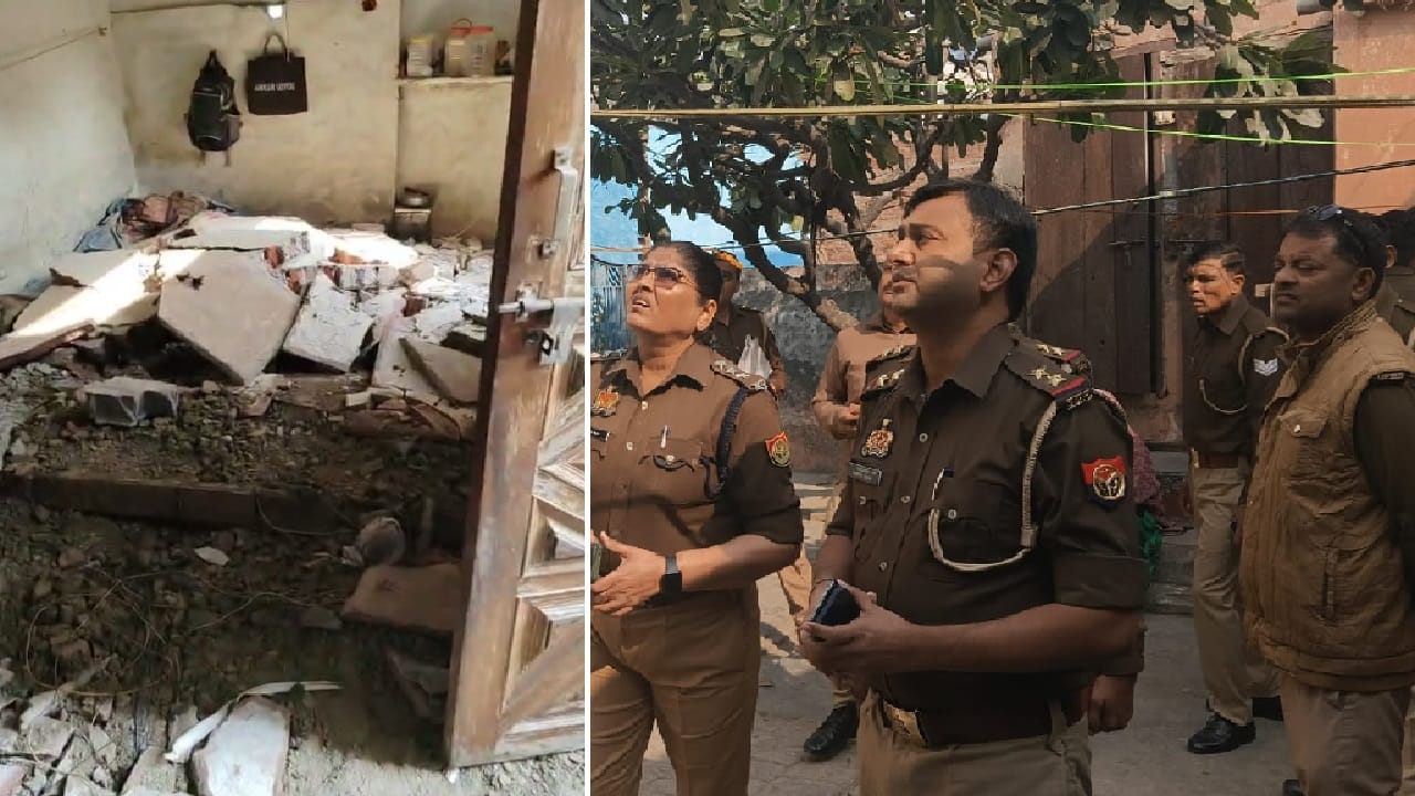हापुड़ में जोरदार विस्फोट:घर की दीवार और लेंटर ढहे...फोरेंसिक टीम मौके ...