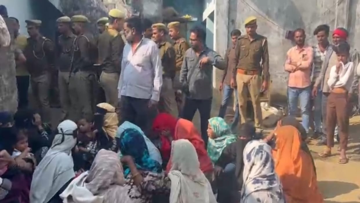 young man killed his wife and innocent children and then committed suicide by hanging himself In Shravasti