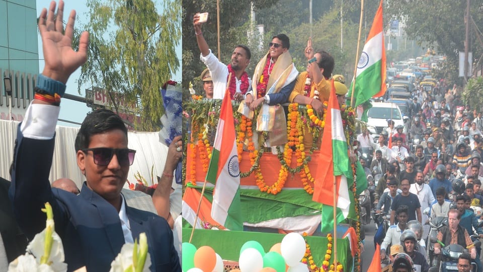 Deepti Sharma Shines in Blue Suit and Black Shades During Agra Roadshow