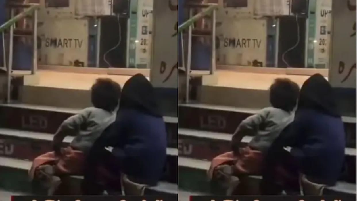 Street children were sitting outside the showroom watching TV people got emotional after watching the video