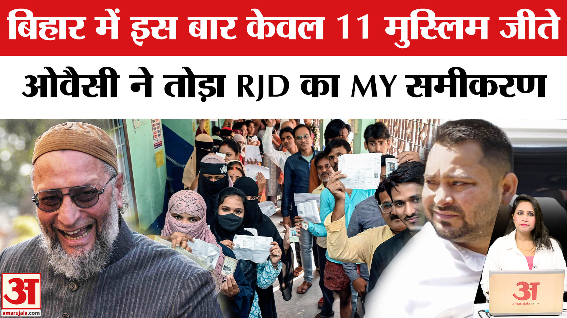 Bihar Election Results 2025: मुस्लिम सियासत का नया चेहरा बने Owaisi, टूटा RJD का MY समीकरण।
