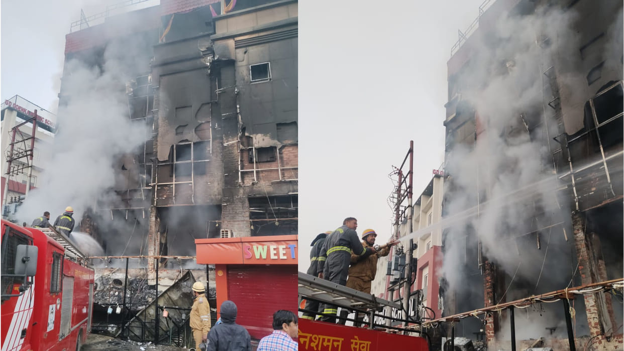 A fire broke out in a restaurant opposite the Buddhist Museum at the Gorakhpur Planetarium, killing one staff