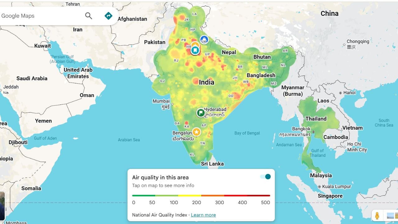Google Maps पर ऐसे चेक करें AQI