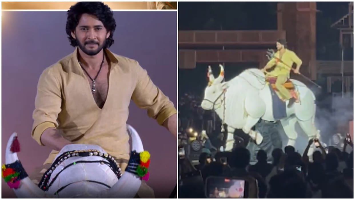 Varanasi actor Mahesh babu stage entry in globetrotter event netizens reacts on it know what they says