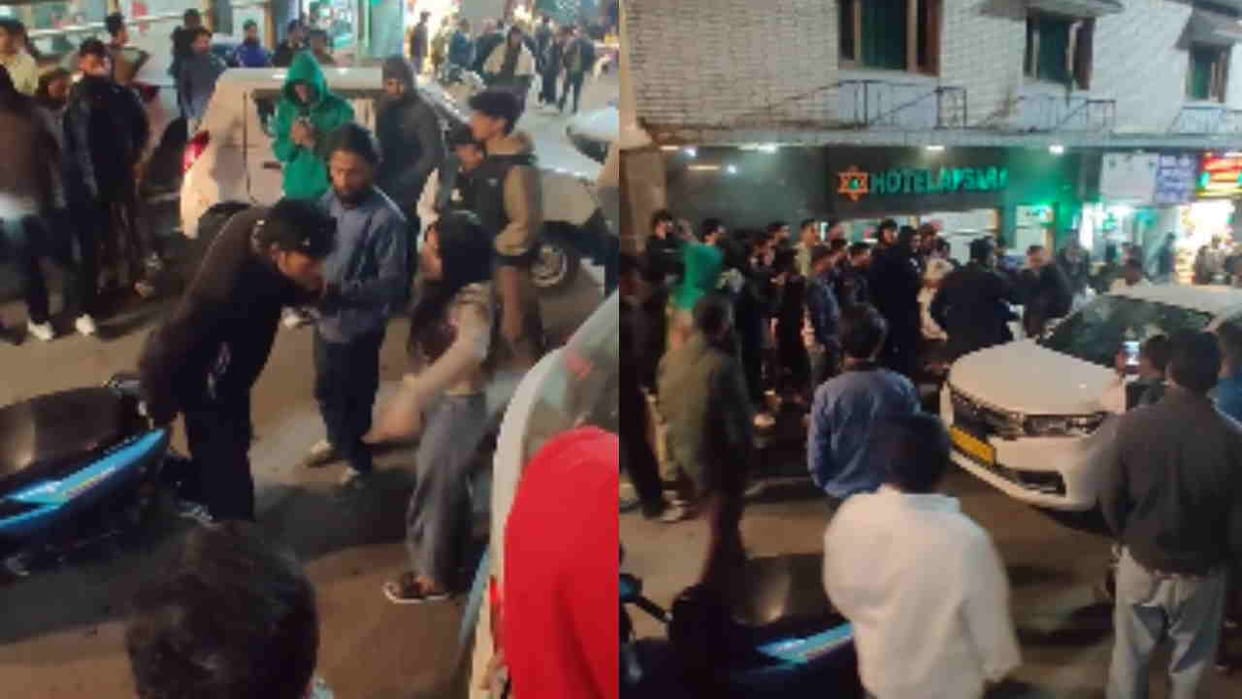 Scuffle broke out between a young man and a woman in Mussoorie