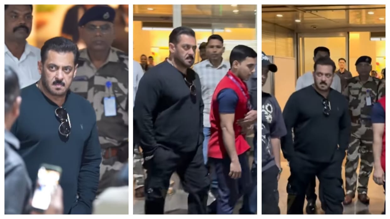 salman khan returns to mumbai after dabangg tour in qatar video viral