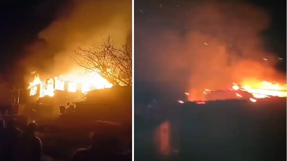Two houses burnt to ashes in Manikaran