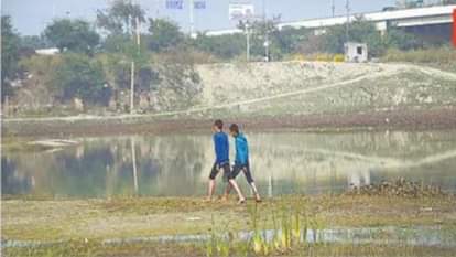 The lakes visible on the map of Delhi were dried up due to encroachments
