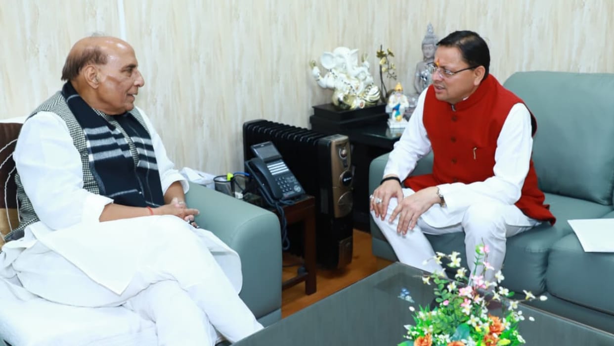 CM Dhami placed demands of strategic importance before Defense Minister Rajnath Singh
