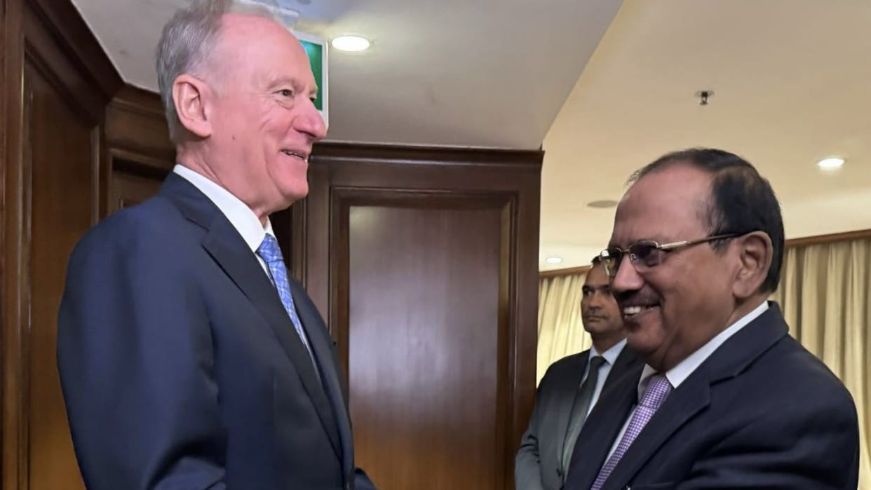 Putin's aide Nikolay Patrushev on Monday held talks with National Security Advisor Ajit Doval