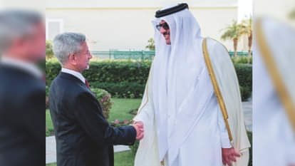 External Affairs Minister S Jaishankar meets Qatari Prime Minister Al Thani in Doha