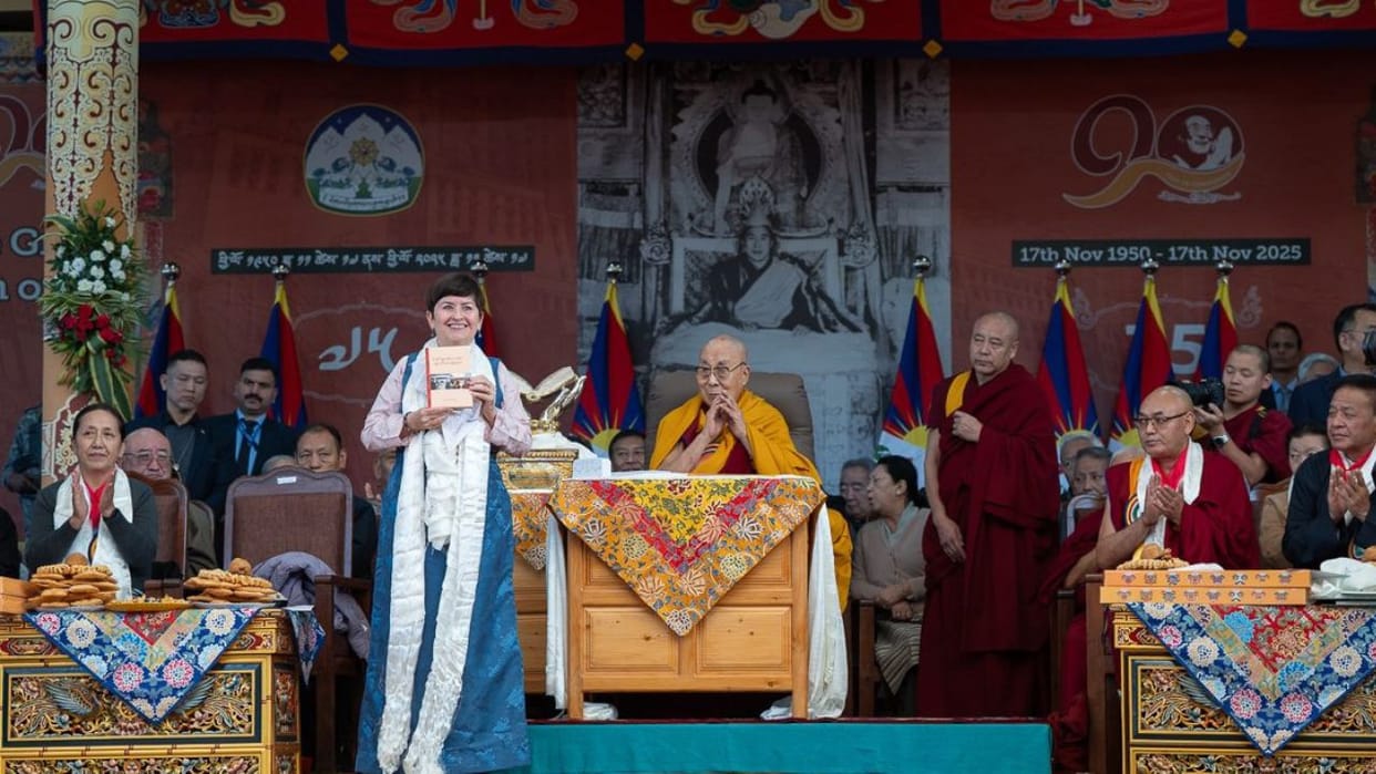Dharamshala Thousands of Tibetans gathered at the Chuglakhang Monastery to pay respect to the Dalai Lama