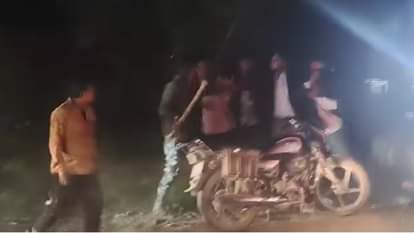 clash broke out between two sides with wedding party and locals fighting with sticks in azamgarh