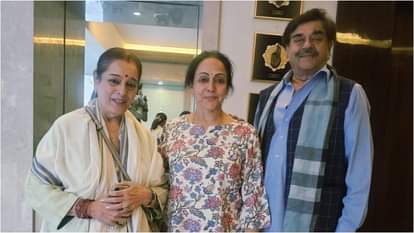 Shatrughan Sinha meet actress and MP Hema Malini With wife Poonam Sinha amid Dharmendra Dharmendra Ill Health