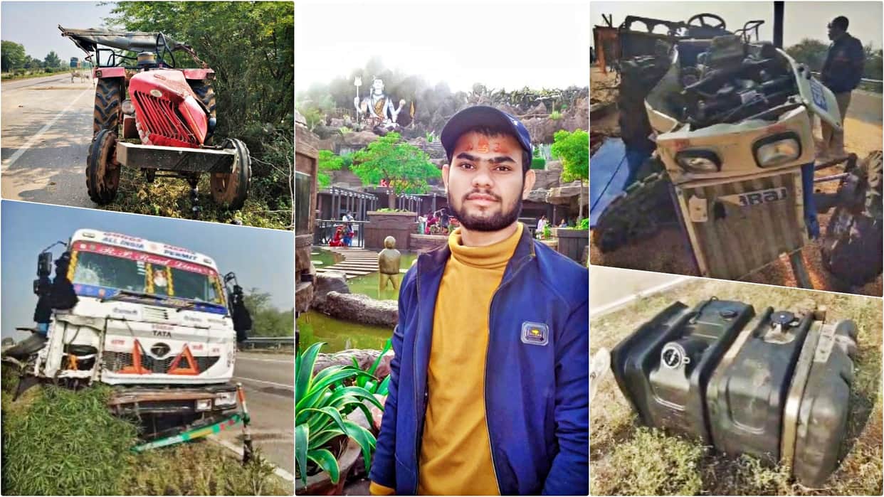 Baran Accident: A speeding trolley hits a tractor-trolley on the highway, killing a farmer on the spot