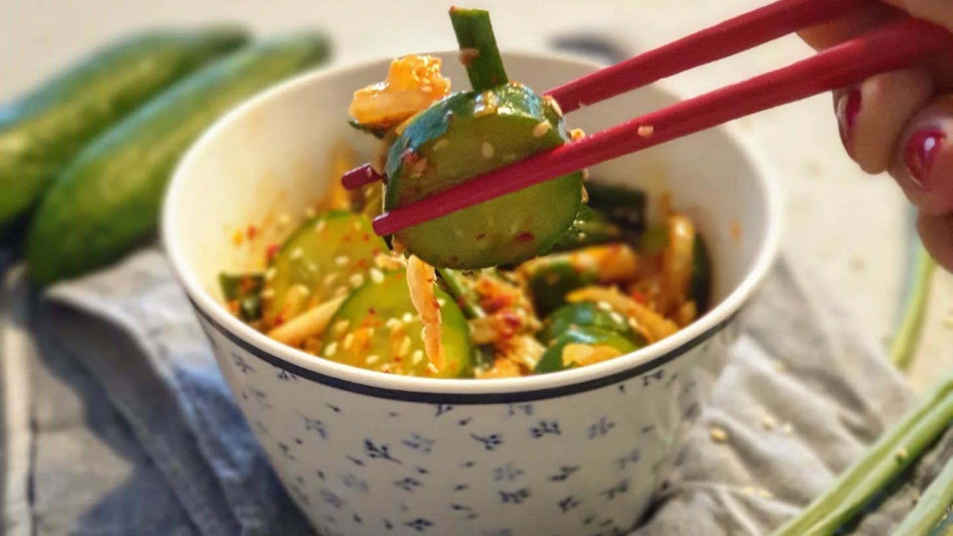 cucumber kimchi recipe how to make korean style kheera kimchi recipe in hindi
