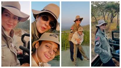 kangana ranaut at gir national park and sanctuary with little friend prithavi in gujrat