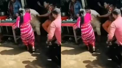 Husband was having fun at a tea stall angry wife arrived and dragged him by the collar Video goes Viral