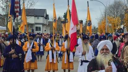 Nagar Kirtan organised in Surrey, Canada on the occasion of Prakashotsav of Shri Guru Nanak Dev