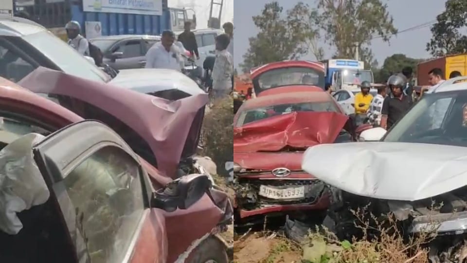 Two cars collide head-on seven people including a girl injured