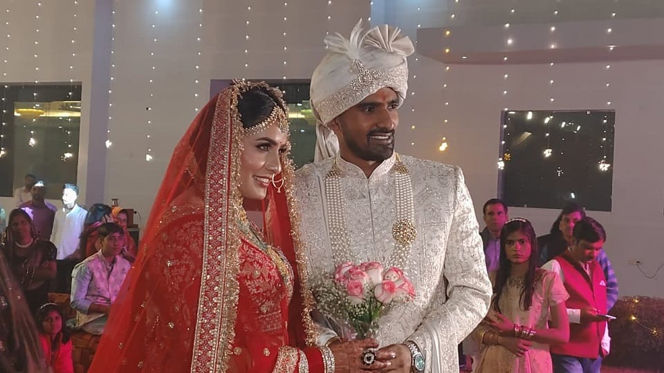 Meerut: Celebratory firing at the wedding of javelin thrower Annu Rani and kick boxing champion Sahil