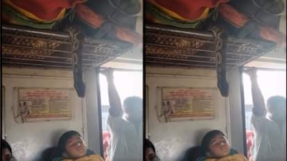 A huge python fell from above on a child sleeping in a train causing panic in an instant AI Video goes Viral