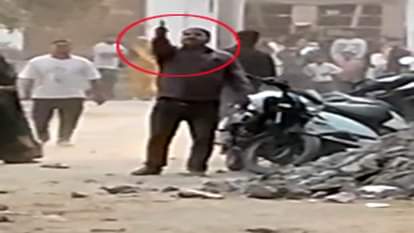 Two sides clashed over a plot, stone pelting and aerial firing