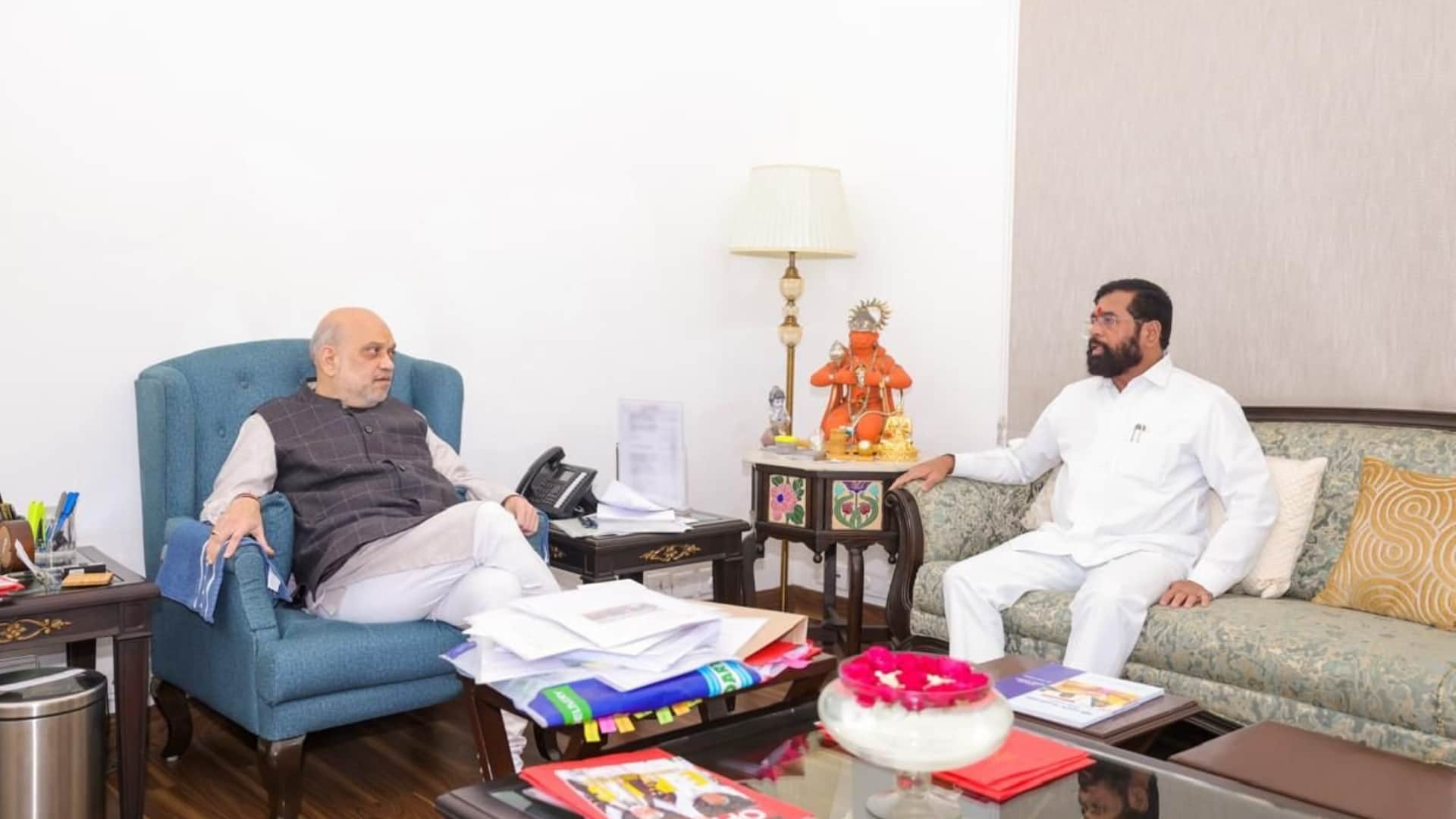 एकनाथ शिंदे ने की भाजपा नेता अमित शाह से मुलाकात