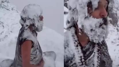 himalayan yogi satyendra nath meditating in extreme snow video goes viral on internet social media