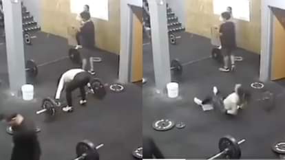 While lifting heavy weights in the gym the rod slipped severely injuring the girl thighs Video Viral