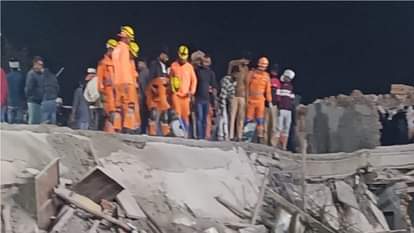 A three storey building under construction in Rabupura Greater Noida collapsed