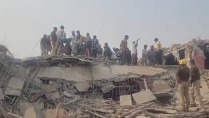 Roof of a house collapses in Gautam Buddha Nagar's Rabupura area, trapping several people under the debris