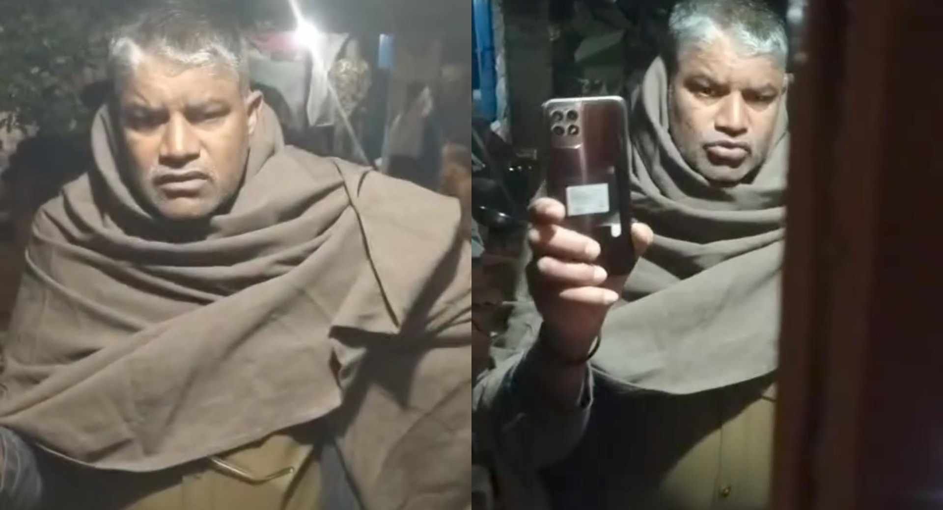 वीडियो बनाता पुलिसकर्मी