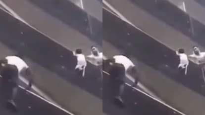 A child was about to fall from the 8th floor people were left breathless after seeing the scene Video Viral