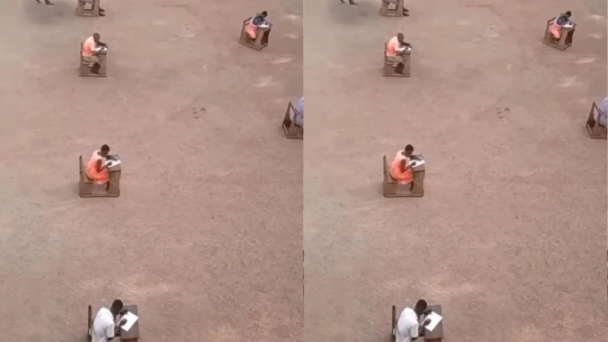 The children exam system is so strict that even cheating is not allowed Video goes Viral on Internet