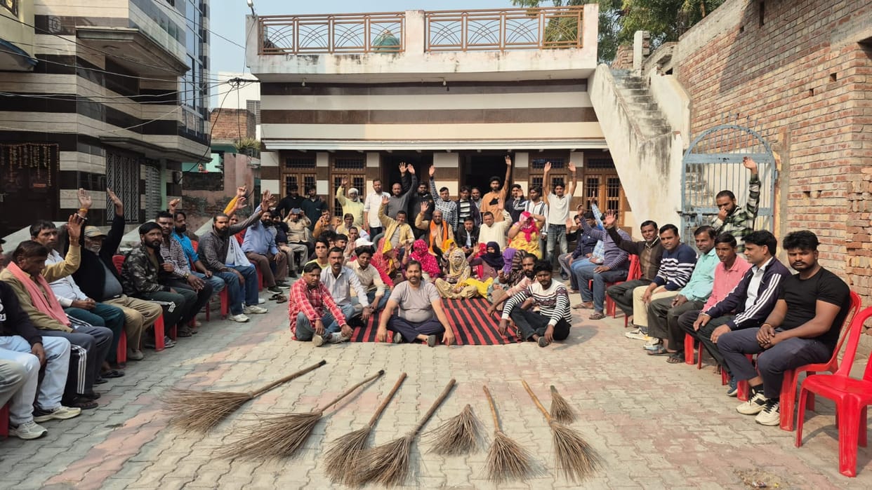 Jhinjhana sanitation workers go on indefinite strike; garbage piles up, residents troubled