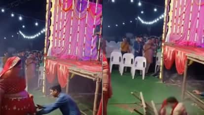 Groom ran to convince the bride sank into the ground as soon as he took his first step Video goes Viral