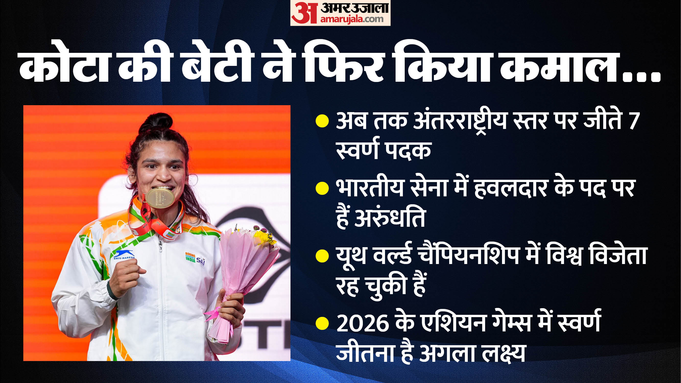 कोटा जिले की बॉक्सिंग खिलाड़ी अरुंधति चौधरी।