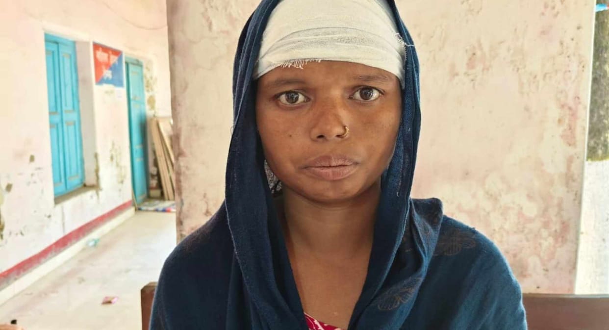 kishanganj drunken husband attacks wife iron rod strangulation attempt neighbors rescue