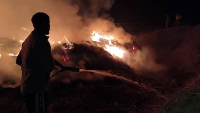 massive fire broke out in paddy stubble in Abohar